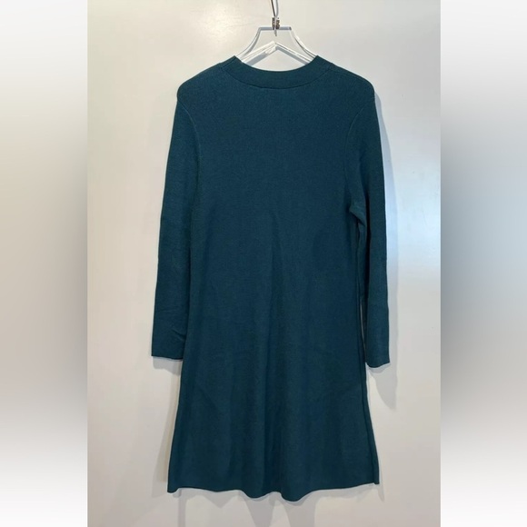 J. Jill Teal Knit Mock Neck Sweater Midi Dress Women's Small (137) - Picture 3 of 6